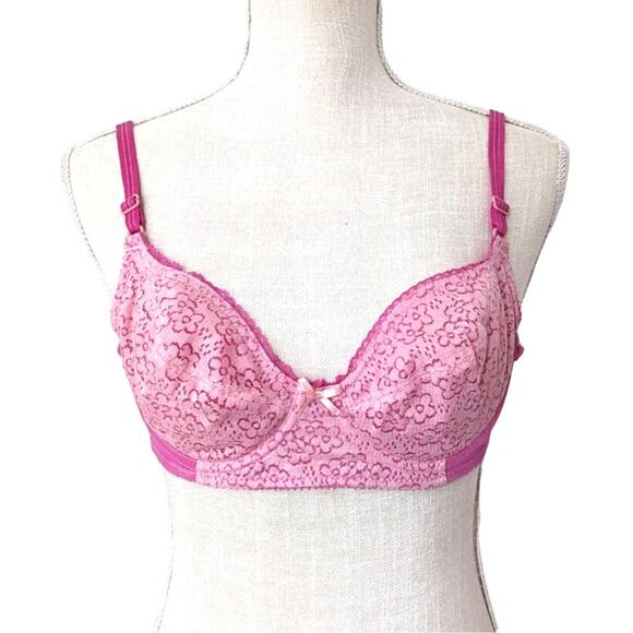 Vintage Hand-Dyed Floral Lace Bra - Picture 1 of 10